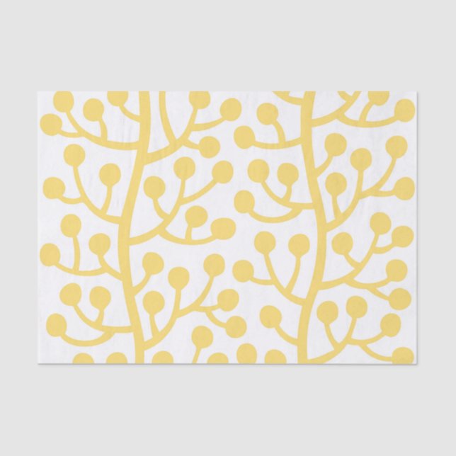 Papier Mousseline Motif Berry Vine (Recto)
