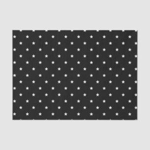 Papier Mousseline Motif Black and White Stars
