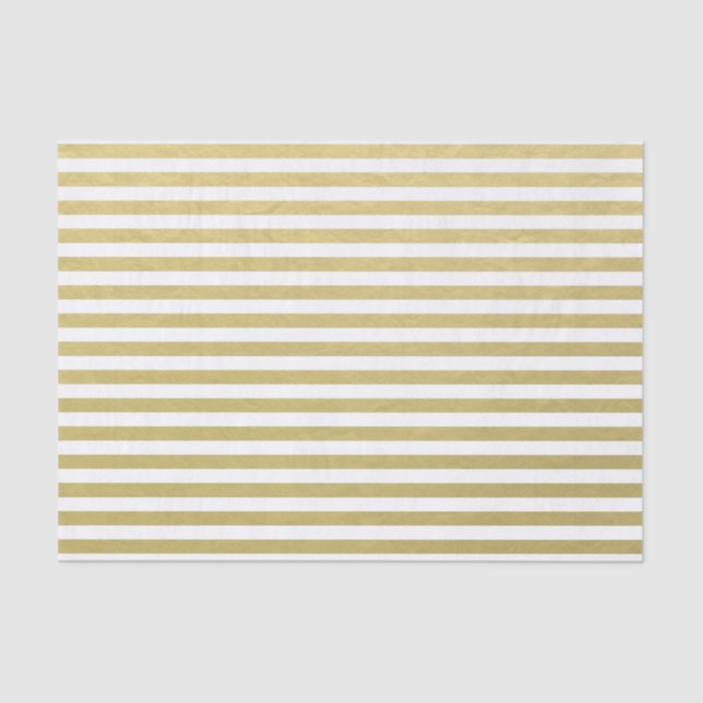 Papier Mousseline Motif blanc de rayures de feuille d'or (Recto)