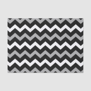 Papier Mousseline Motif blanc et gris noir d'impression de Chevron