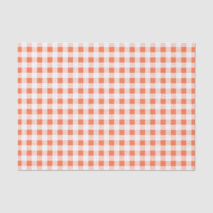 Papier Mousseline Motif blanc orange de guingan