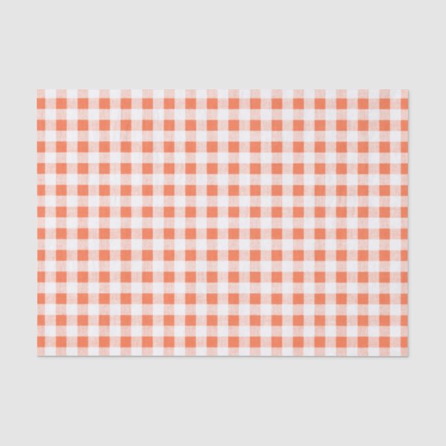 Papier Mousseline Motif blanc orange de guingan (Recto)