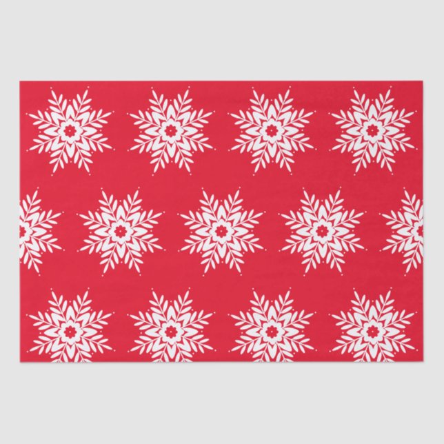 Papier Mousseline Motif blanc rouge (Recto)