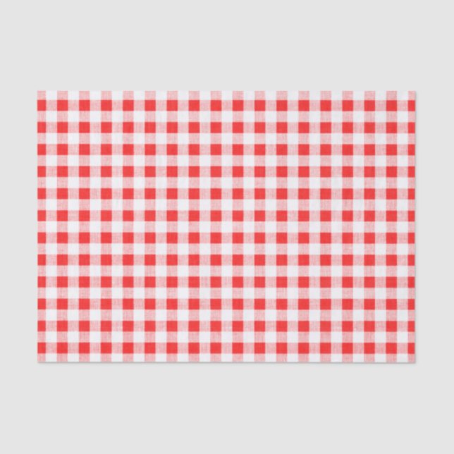 Papier Mousseline Motif blanc rouge de guingan (Recto)