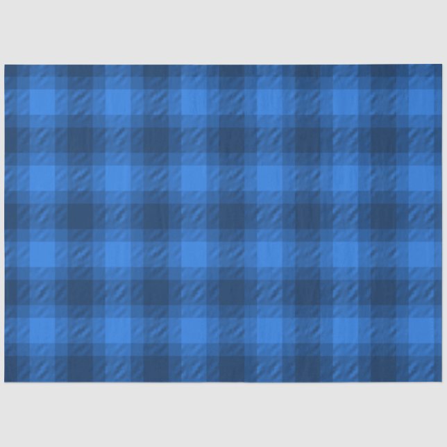 Papier Mousseline Motif bleu, Buffalo. (Recto)