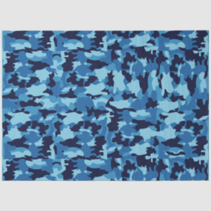 Papier Mousseline motif bleu camouflage de l'armée