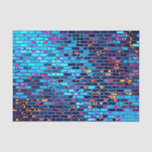 Papier Mousseline Motif bleu de miroitement de brique et de coeur