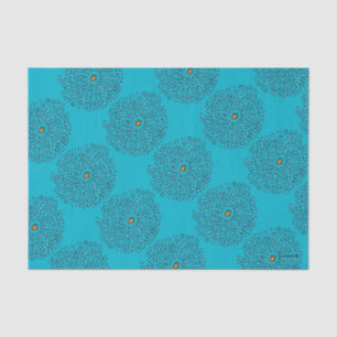 Papier Mousseline Motif bleu d'école de poissons avec de petits
