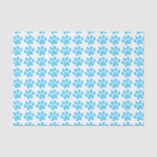 Papier Mousseline Motif bleu d'empreintes de pattes de chiot