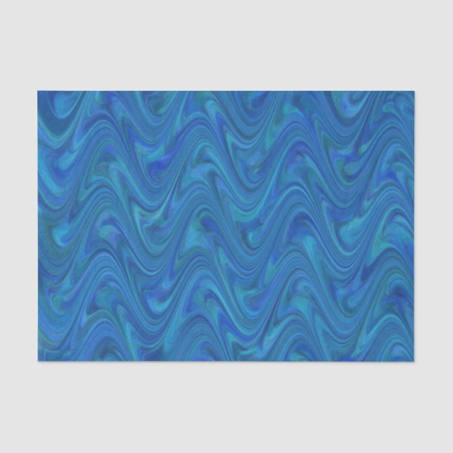 Papier Mousseline Motif bleu marbling (Recto)