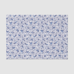 Papier Mousseline Motif bleu mignon d'oiseaux