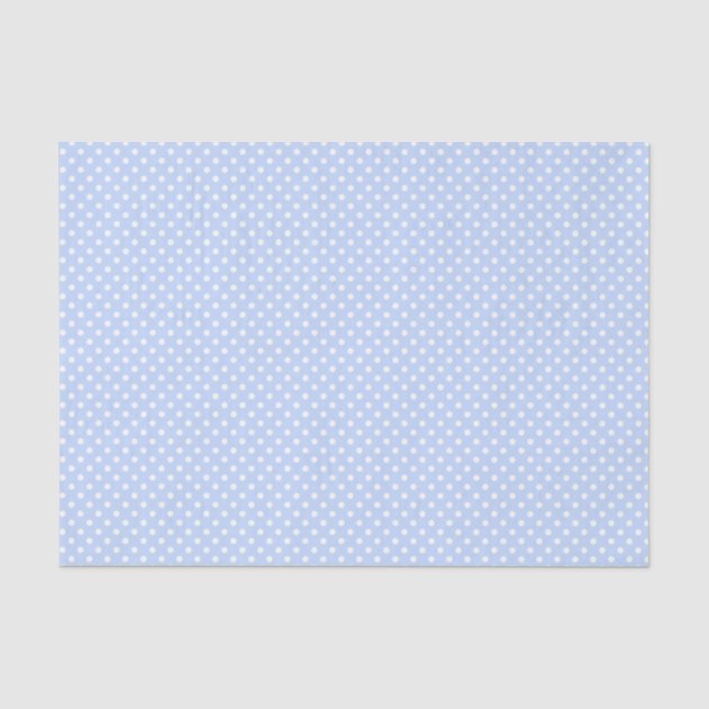 Papier Mousseline Motif bleu pâle et pois blancs (Recto)