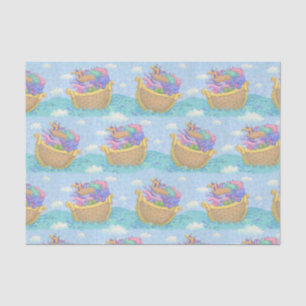 Papier Mousseline Motif bleu turquoise de Noah's Ark Animals