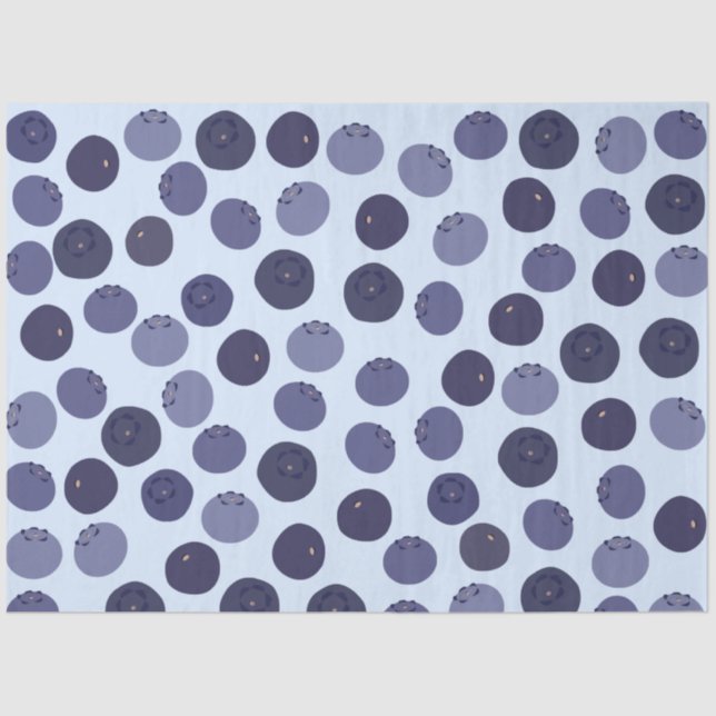 Papier Mousseline Motif Blueberry (Recto)