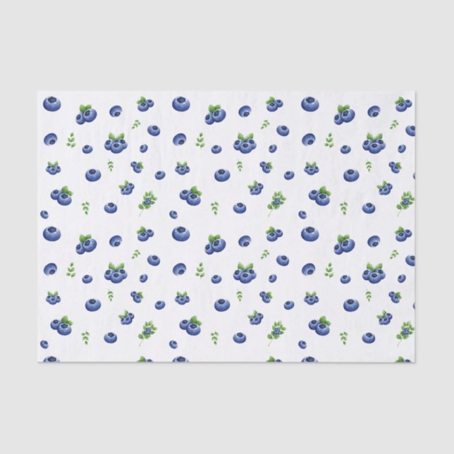 Papier Mousseline Motif Blueberry (Recto)