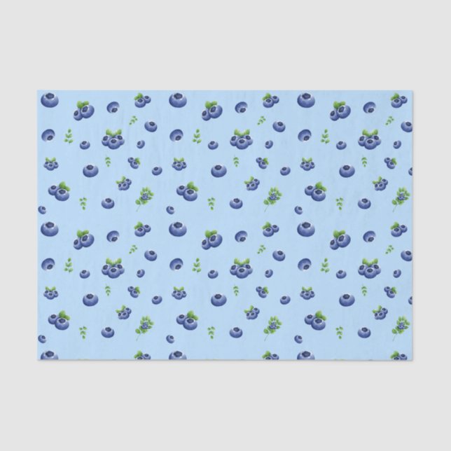Papier Mousseline Motif Blueberry (Recto)
