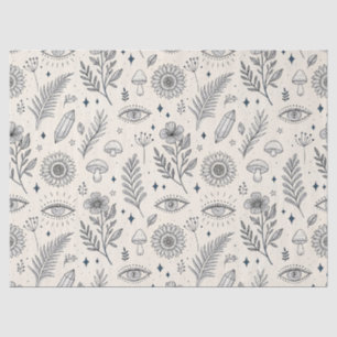 Papier Mousseline Motif botanique céleste (4)