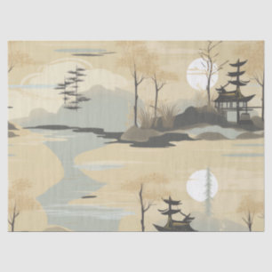 Papier Mousseline Motif botanique de la forêt de bambou Zen (4)