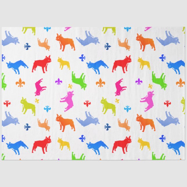 Papier Mousseline Motif Bouledogue français (Recto)