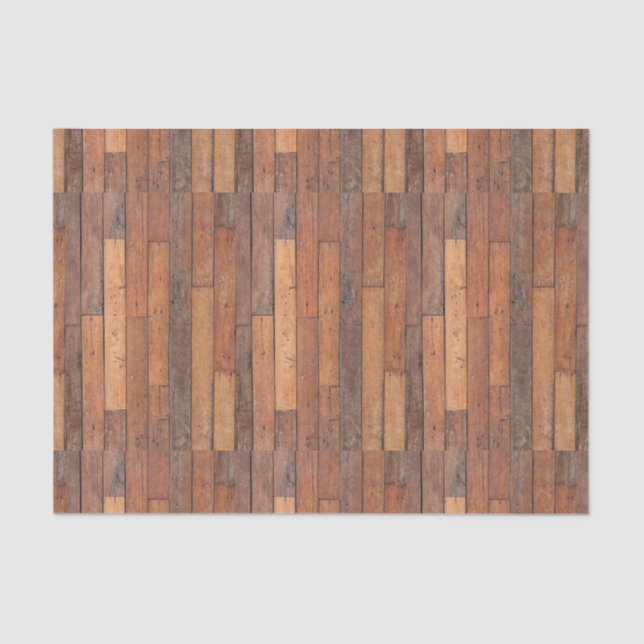Papier Mousseline Motif Brown en planches de bois (Recto)