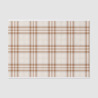 Papier Mousseline MOTIF Brown et TAN NEUTRAL PLAID