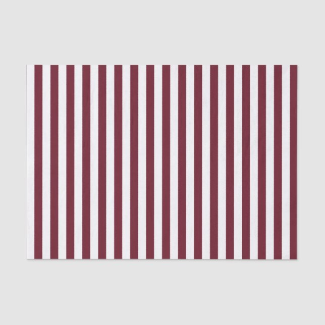 Papier Mousseline Motif Burgundy et White Stripes (Recto)