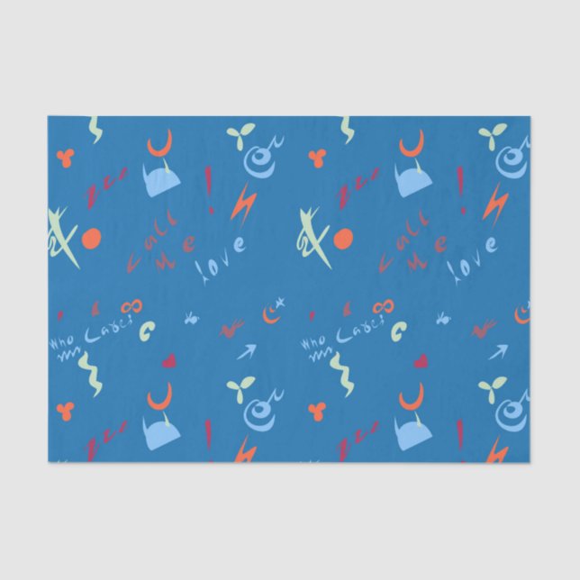 Papier Mousseline motif "Call Me Love" (Recto)