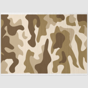 Papier Mousseline Motif camouflage beige