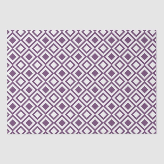 Papier Mousseline Motif Carré chic violet (Recto)