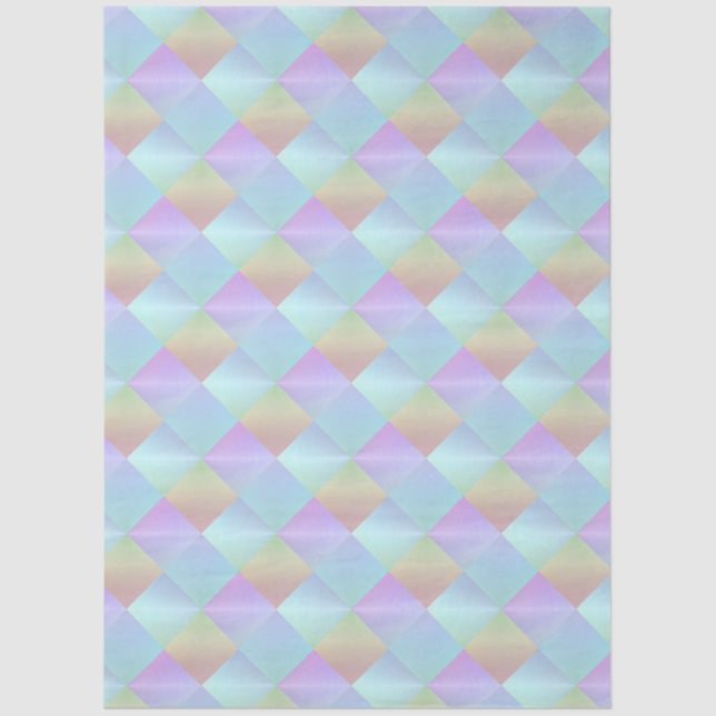 Papier Mousseline Motif Carré Pastel (Recto)