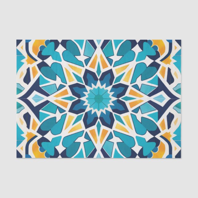 Papier Mousseline motif carrelage marocain mignon (Recto)