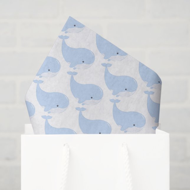 Papier Mousseline motif carrelé pour les amateurs de baleines mignon (Sac cadeau)