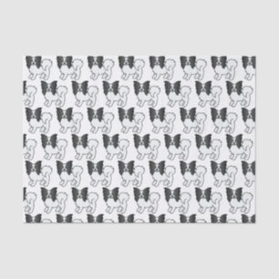 Papier Mousseline Motif Cartographié de chien noir et blanc