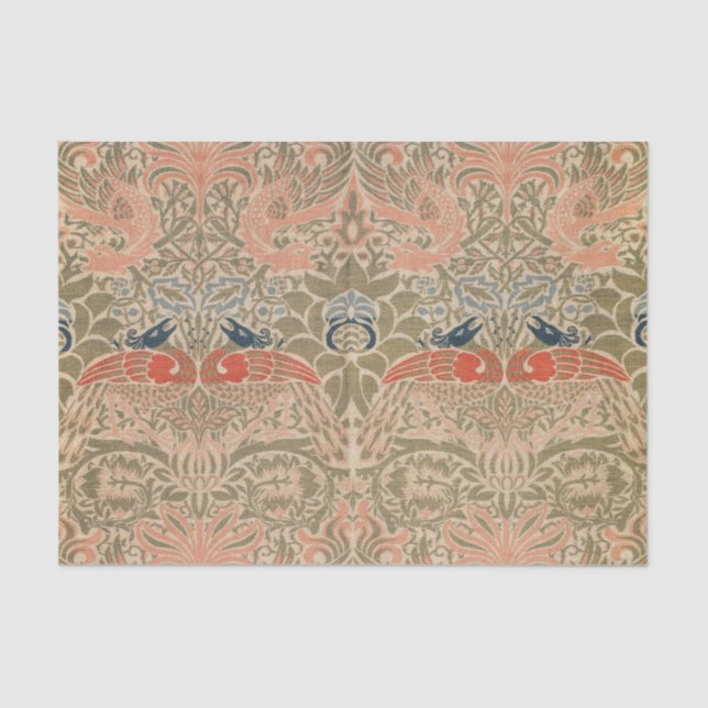 Papier Mousseline Motif célèbre des oiseaux de William morris (Recto)