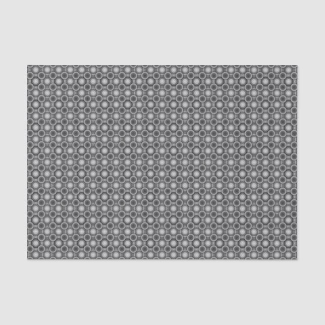 Papier Mousseline Motif Cercles Gris Classique (Recto)