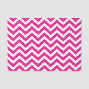 Papier Mousseline Motif chaud rose et blanc Chevron