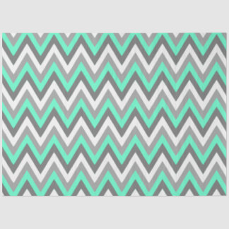 Papier Mousseline Motif Chevron Gris Blanc Vert Pastèque Découpage
