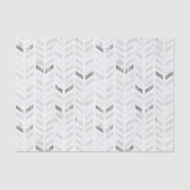 Papier Mousseline Motif Chevron peint blanc élégant moderne (Recto)
