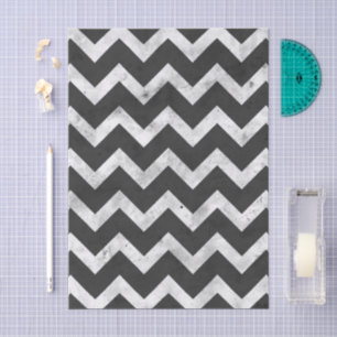 Papier Mousseline Motif chevron rustique noir et blanc