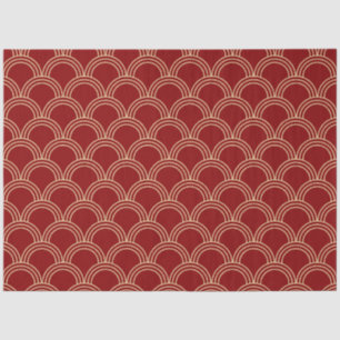 Papier Mousseline Motif chinois traditionnel rouge et or
