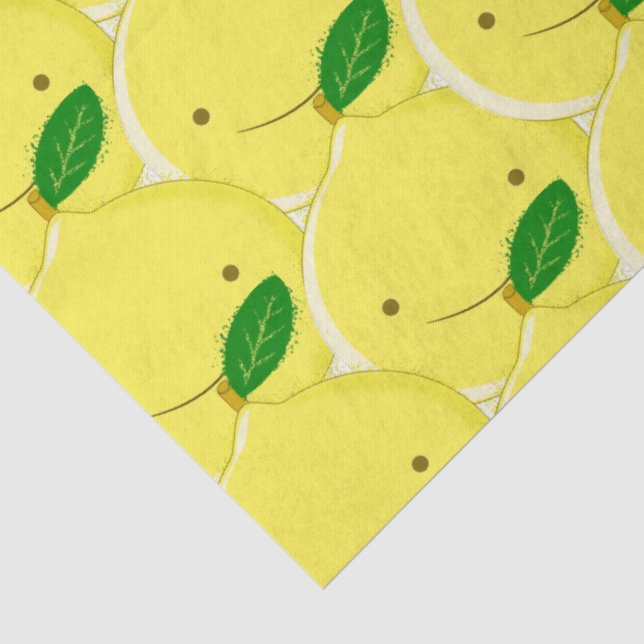 Papier Mousseline Motif citron rouge (Détail)