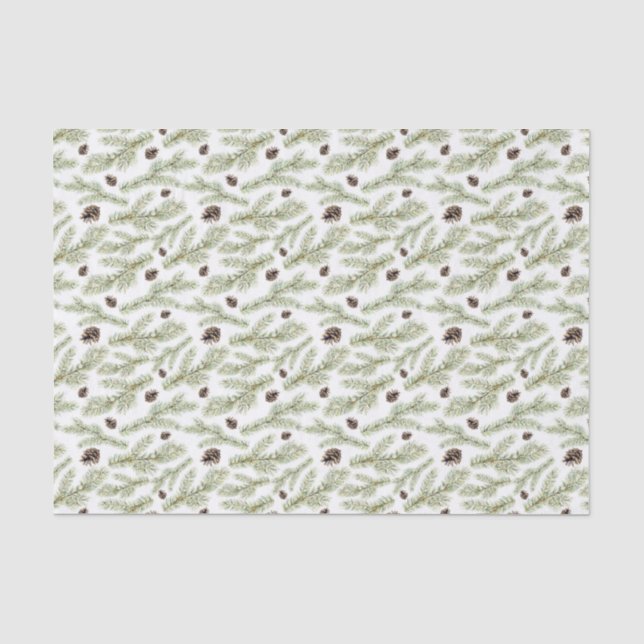 Papier Mousseline Motif classique de Noël | Pinecone (Recto)