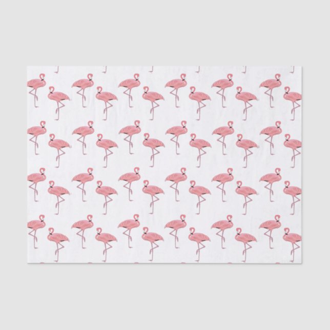 Papier Mousseline Motif classique flamant rose (Recto)