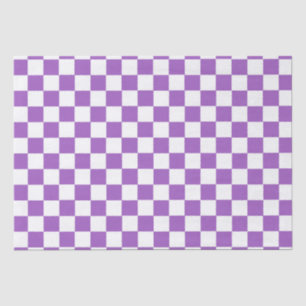 Papier Mousseline Motif classique violet et blanc À damiers