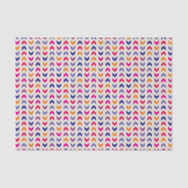 Papier Mousseline motif coloré Aztec Chevron (Recto)