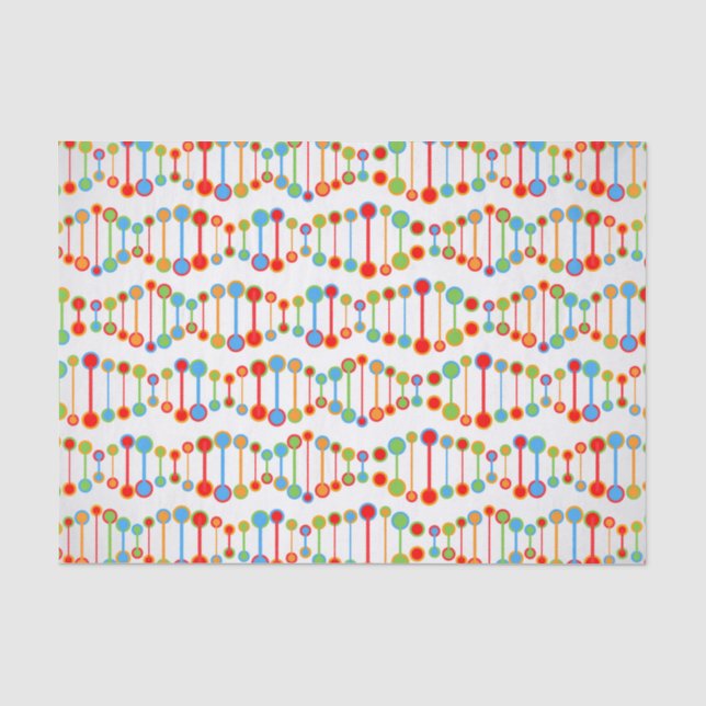 Papier Mousseline Motif coloré de structure d'ADN (Recto)