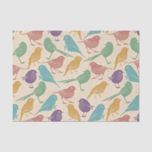 Papier Mousseline Motif coloré d'oiseau de ressort