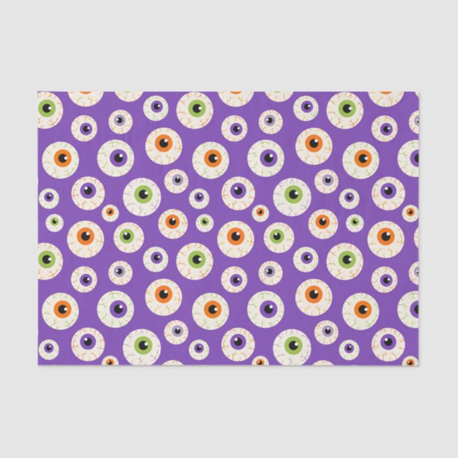Papier Mousseline Motif coloré Halloween Eyeballs (Recto)