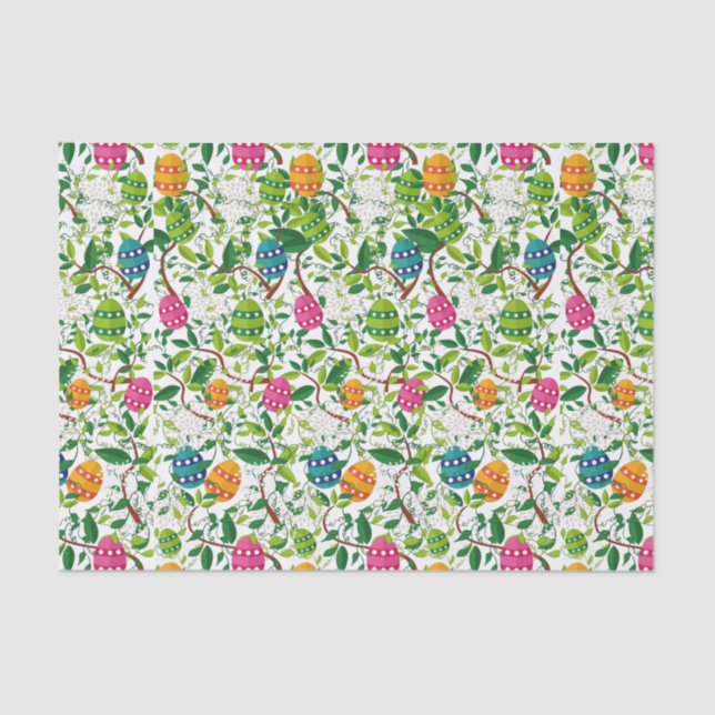 Papier Mousseline Motif coloré OEufs de Pâques (Recto)