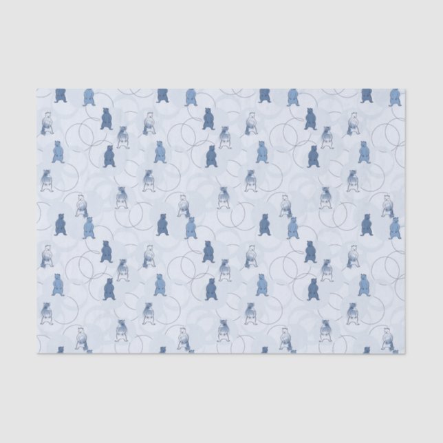 Papier Mousseline motif comportant un ours gris (Recto)